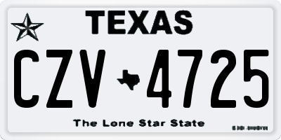 TX license plate CZV4725