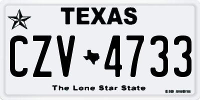 TX license plate CZV4733