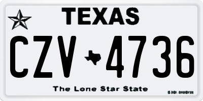 TX license plate CZV4736