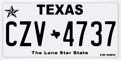 TX license plate CZV4737