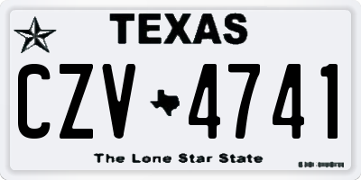 TX license plate CZV4741
