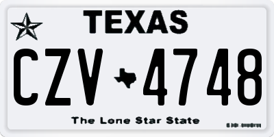 TX license plate CZV4748
