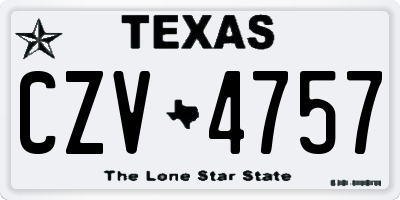TX license plate CZV4757
