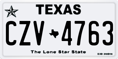 TX license plate CZV4763