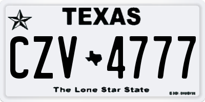 TX license plate CZV4777