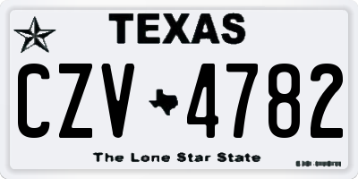 TX license plate CZV4782