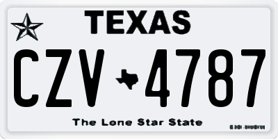 TX license plate CZV4787
