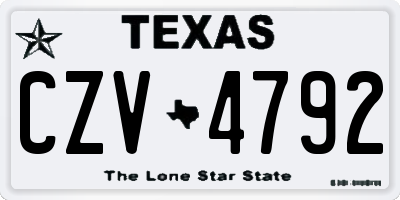 TX license plate CZV4792