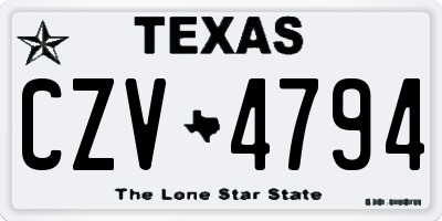 TX license plate CZV4794