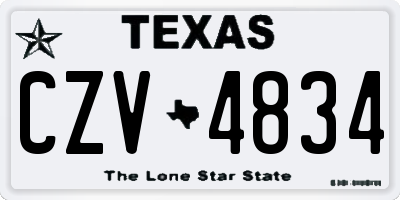 TX license plate CZV4834