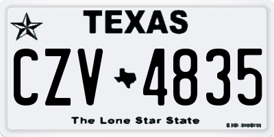 TX license plate CZV4835