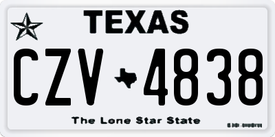 TX license plate CZV4838