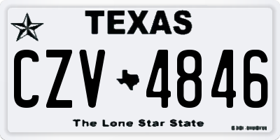 TX license plate CZV4846