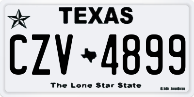 TX license plate CZV4899
