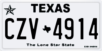TX license plate CZV4914