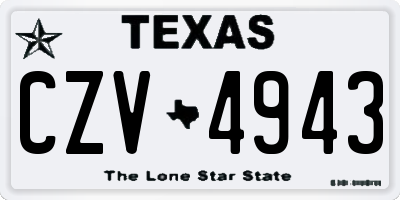 TX license plate CZV4943