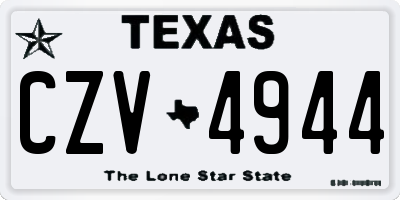 TX license plate CZV4944