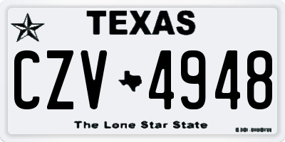 TX license plate CZV4948
