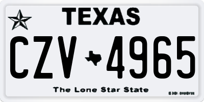 TX license plate CZV4965
