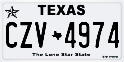 TX license plate CZV4974