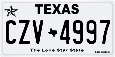 TX license plate CZV4997