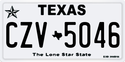 TX license plate CZV5046