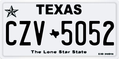 TX license plate CZV5052