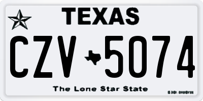 TX license plate CZV5074