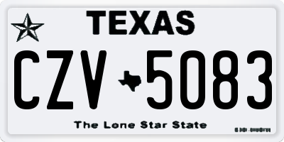 TX license plate CZV5083