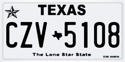 TX license plate CZV5108