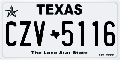 TX license plate CZV5116