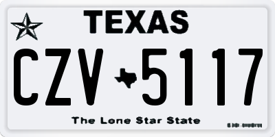 TX license plate CZV5117