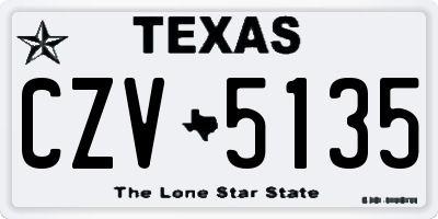 TX license plate CZV5135