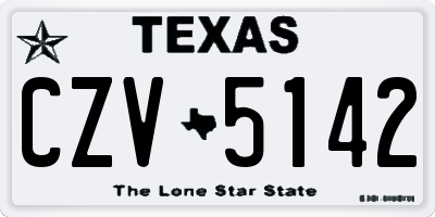 TX license plate CZV5142