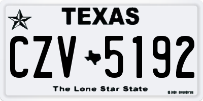 TX license plate CZV5192