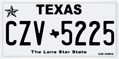TX license plate CZV5225