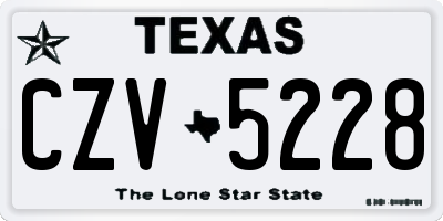 TX license plate CZV5228