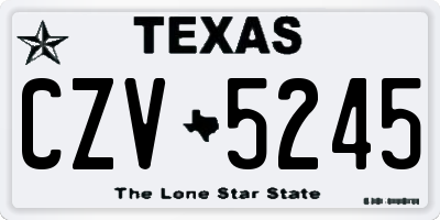 TX license plate CZV5245