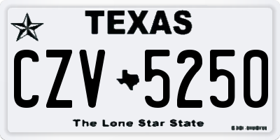 TX license plate CZV5250
