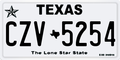 TX license plate CZV5254