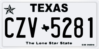 TX license plate CZV5281