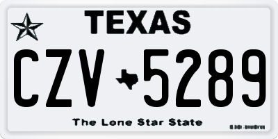 TX license plate CZV5289