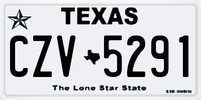 TX license plate CZV5291