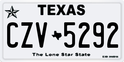 TX license plate CZV5292