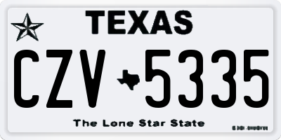 TX license plate CZV5335