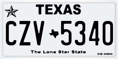 TX license plate CZV5340