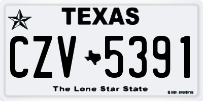 TX license plate CZV5391