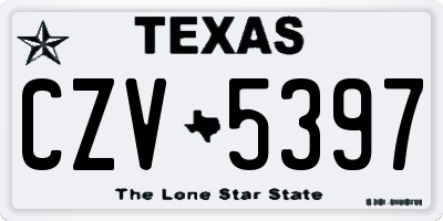 TX license plate CZV5397