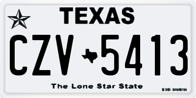TX license plate CZV5413