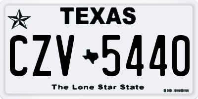 TX license plate CZV5440
